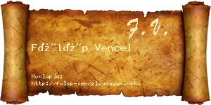 Fülöp Vencel névjegykártya