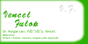 vencel fulop business card